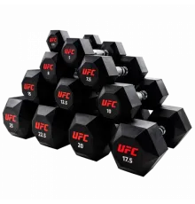 Комплект обрезиненных октагональных гантелей 10 пар от 2,5 до 25кг UFC Octagon Dumbbell